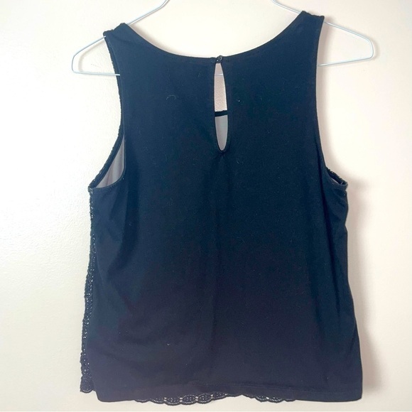 American Eagle Sleeveless Lace Overlay Top Keyhole Back Size Medium - Picture 3 of 9